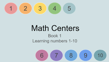 Preview of ABA Math Center Book - Learning Numbers 1-10