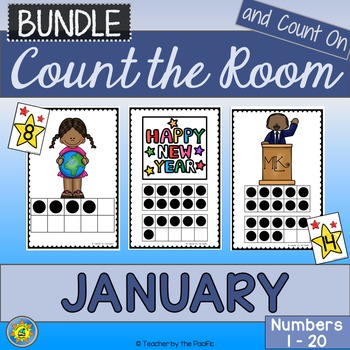 Preview of Math Center | Count the Room + Count On JANUARY BUNDLE