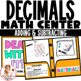 Add & Subtract Decimals | Math Center | 4.MD.A.2