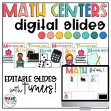 Math Center Digital Slides - Math Rotation Board - EDITABL