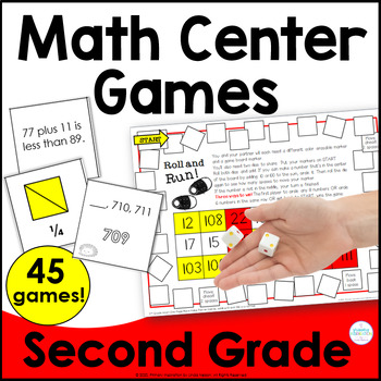 Preview of 2nd Grade Easy Prep Addition, Subtraction, Place Value Math Games & Activities