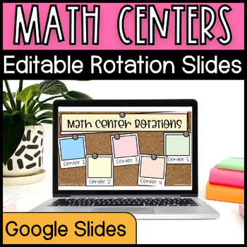Preview of Center Rotation Chart Editable - Math Center Poster - Google Slides Math Centers