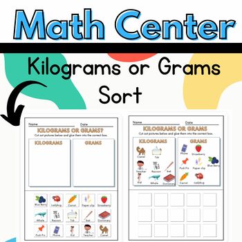 Preview of Math Center: Kilograms or Grams Sort  (3.MD.2) Eureka Module 3