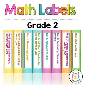 Preview of 2nd Grade Math Center Labels - Classroom Organization for IM™ Grade 2 Centers