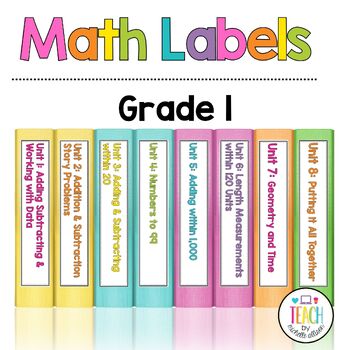 Preview of 1st Grade Math Center Labels - Classroom Organization for IM™ Grade 1 Centers