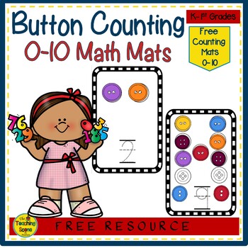 Preview of Button Mats Math Center {FREE}