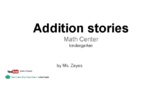 Math Center Mats for addition stories