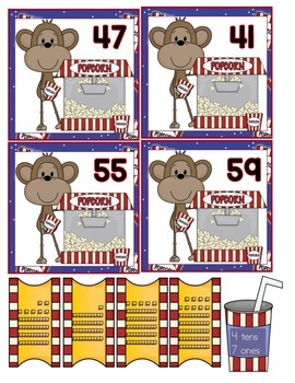 Math Center Monkey's Movie Night Place Value Game by Teena's Teacher ...