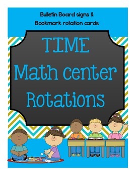 Preview of Math Center Rotation Cards and Bookmarks {FREEBIE}