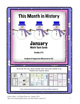 Preview of Math Word Problems January Grades 3-4