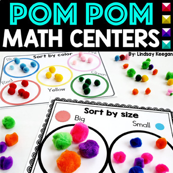 Preview of Kindergarten Math Centers and Games using Pom Poms