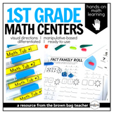 Math Centers {1st Grade} 28 Centers, Labels, and Visual Directions