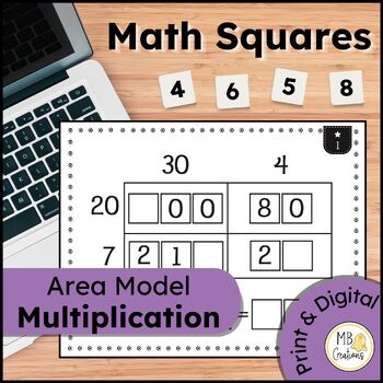 Preview of Area Model Multiplication Math Tiles - Gifted Enrichment Logic Puzzles, Warm Ups