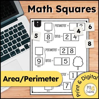 Preview of Area & Perimeter Math Tiles - Gifted Enrichment Logic Puzzles, Centers, Warm Ups