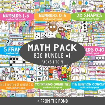 Preview of Math Centers Big Bundle {Math Activity Packs 1-9}