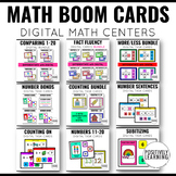 Math Centers Boom Cards Bundle for K-1 Skills No Prep
