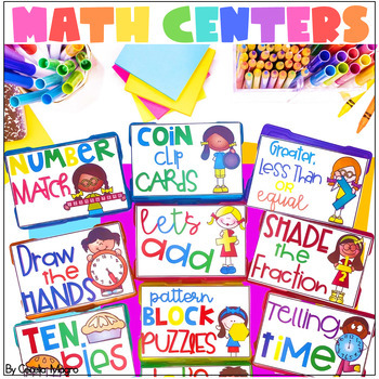 Preview of Math Centers Math Stations Bundle  K-2