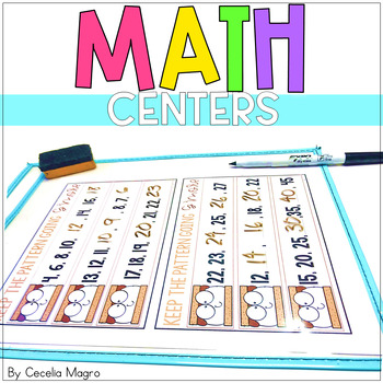 Preview of Math Centers Math Task Cards Hands On Math Station Activities No Prep