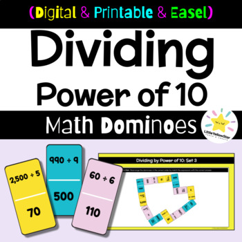 Preview of Math Centers | Domino Math: Dividing Multiples of 10, 100, and 1000