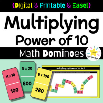 Preview of Math Centers | Domino Math: Multiply by Multiples of 10, 100, and 1000
