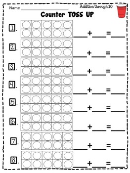 addition to 10 worksheets and activities kindergarten math centers