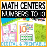 Counting to 10 Math Centers for Kindergarten, Numbers to 1