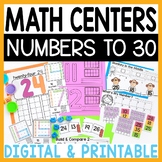 Math Centers for Kindergarten Counting to 30, Numbers to 3