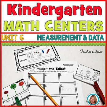 Preview of MEASUREMENT and DATA Kindergarten Math Centers | Worksheets and Activities