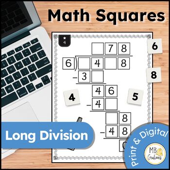 Preview of Long Division Math Tiles - Gifted Enrichment Logic Puzzles, Centers, Warm Ups