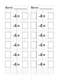 Math Centers Magnet Subtraction Worksheet (file 7 of 9)
