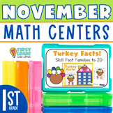 Math Centers November 1st Grade Morning Tubs Games for Fal