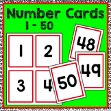 Number Cards 1-50 Math Center