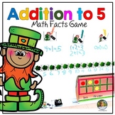Math Centers Number Sense Addition to 5 Math St Patricks Day