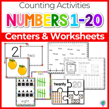 Preview of Numbers 1-20 Math Centers, Games, and Printables