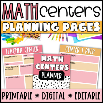 Preview of Small Group Planning Templates - Guided Math Planner - Math Centers Lesson Plan