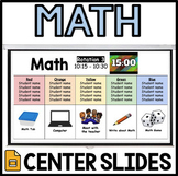 Math Centers Rotation Chart Schedule Template | Small Groups Google Slides