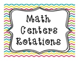 Math Centers Rotations FREEBIE