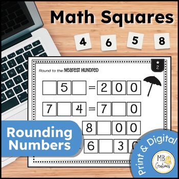 Preview of Rounding Whole Numbers Math Tiles - Gifted Enrichment Logic Puzzles - Warm Ups