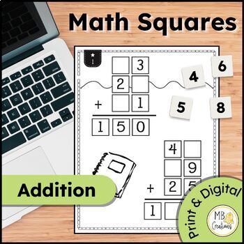 Preview of Multidigit Addition Math Tiles - Gifted Enrichment Logic Puzzle Centers/Warm Up