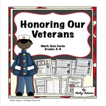 Preview of Veterans' Day Math Task Cards