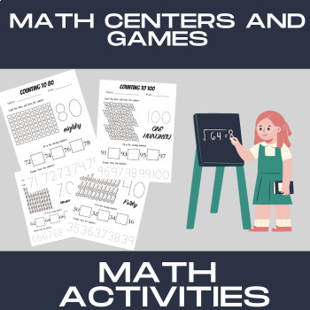 Preview of Math Centers and Games for 2nd Grade - Count to 100 - With Digital Resources