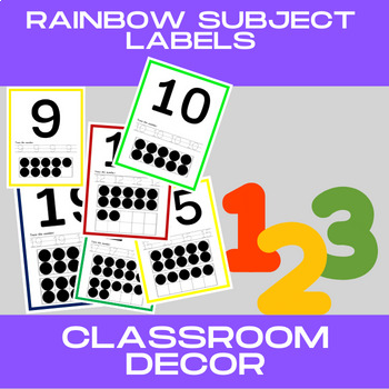 Preview of Math Centers and Games for 2nd Grade - Rainbow Bright Number Posters