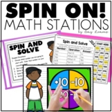 Math Centers for 2nd Grade - 10 Math Stations with Spinners
