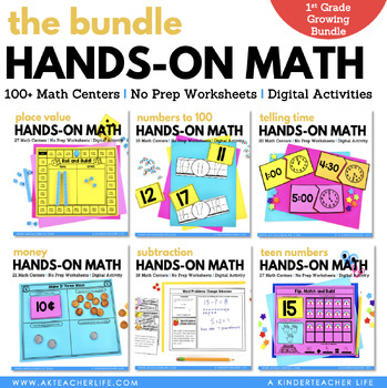 Preview of First Grade Math Centers Bundle