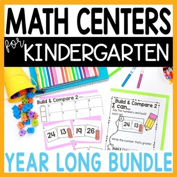 Preview of Math Centers for Kindergarten Digital & Printable - Standards Based