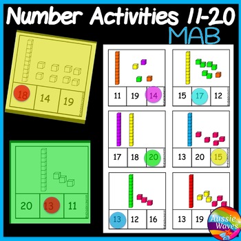 Preview of Math Centre Activity MAB for Numbers 11-20
