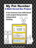 Number Sense Math Cereal Box Project Activity Worksheets