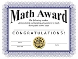 Math Certificate