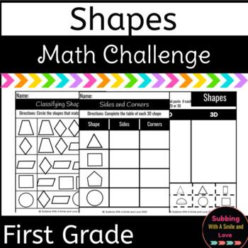 Preview of Math Challenge Shapes Printables 