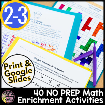 Preview of Math Enrichment | Early Finishers 3rd Grade | Gifted and Talented Brain Teasers